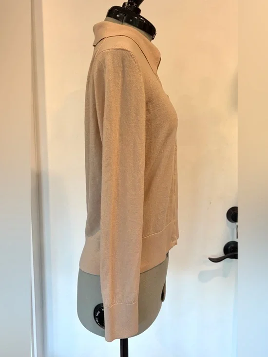 Iris & Ink fine Merino wool Collared Cardigan, nude, M, EUC - Picture 4 of 10